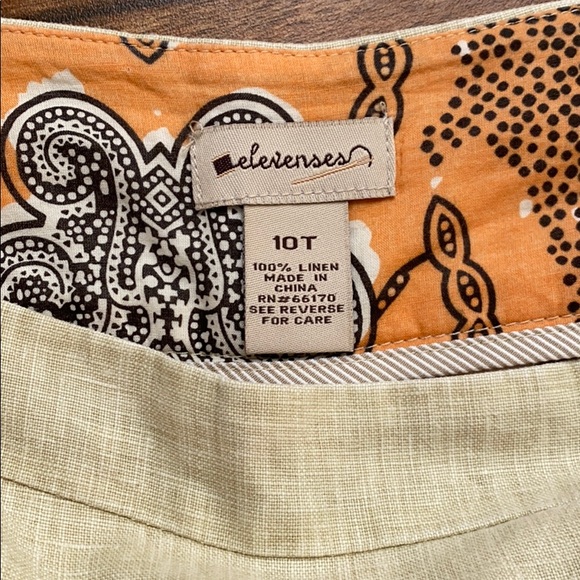 Anthro {Elevenses} 100% Linen Wide-leg Pants TALL - Picture 8 of 9